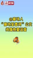 廊視頻 | @廊坊人“廊坊至香河”公交線路恢復運營