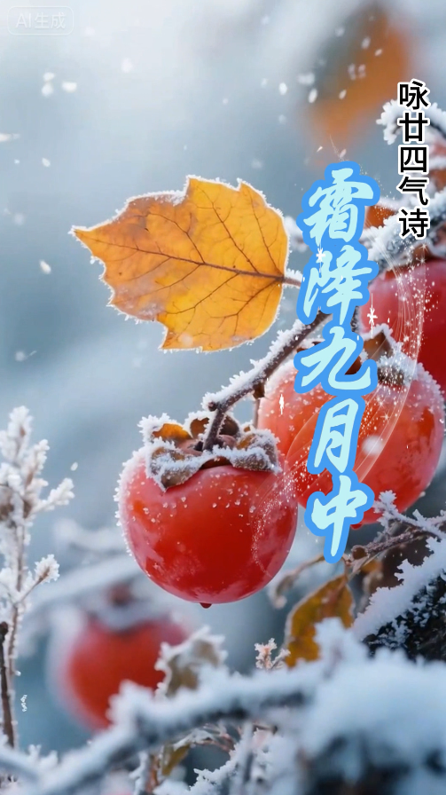 【文化潤廊·AI“畫”古詩】丨《詠廿四氣詩·霜降九月中》